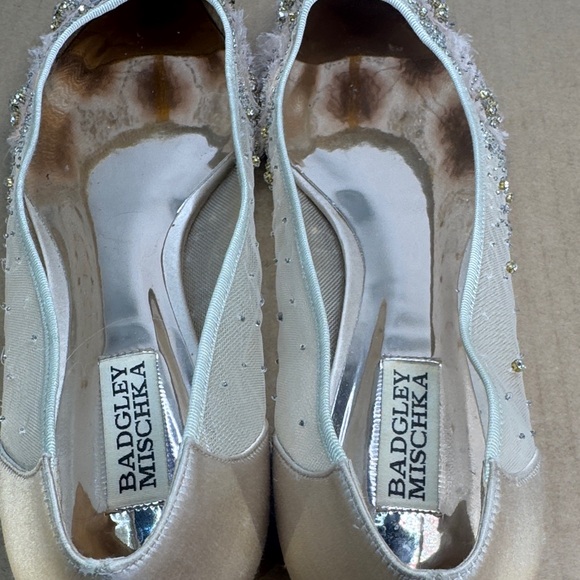 Badgley Mishka Adrienne Embellished Cream Pink Ballet Flats Womens sz 9.5 - Picture 7 of 16